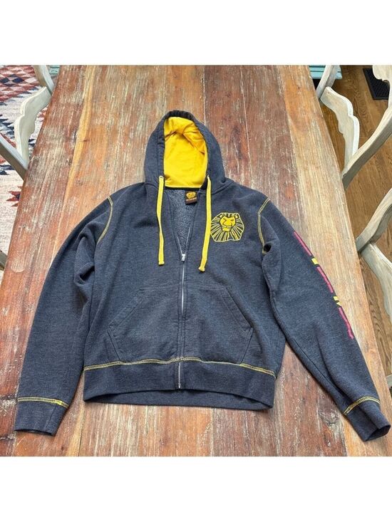 Disney Tops - Disney The Lion King Broadway Full Zip Hoodie Gray Yellow XS